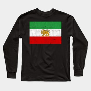 Iran // Faded Style Flag Design Long Sleeve T-Shirt